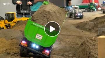 RC DIGGER LIEBHERR 960 SME AT THE CONSTRUCTION SITE// RC TRUCKS STUCKING AT SANDY TRACS