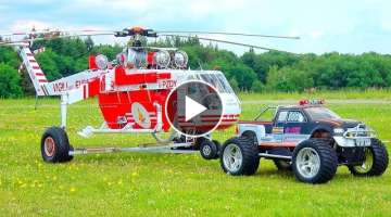 AWESOME! S-64F SIKORSKY SKYCRANE FIRE FIGHTER RC SCALE TURBINE MODEL HELICOPTER FLIGHT DEMONSTRAT...