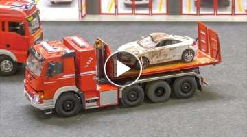 Mega rc fire rescue scale trucks, firefighter truck collection