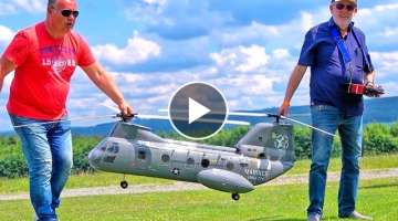 WOW!! HEAVY RC VERTOL CH-46 CHINOOK SEA KNIGHT MODEL HELICOPTER FLIGHT DEMONSTRATION