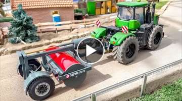 FIRST ROLLOUT OF A HAND MADE TRACTOR ROLLER! RC TRUCKS, TRACTORS, RC ROAD CONSTRUCTION