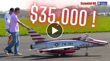 $35,000 RC TURBINE JET | North American F-100 Super Sabre | LOOKS SO REAL IN THE SKY !